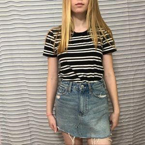 Black and white striped T